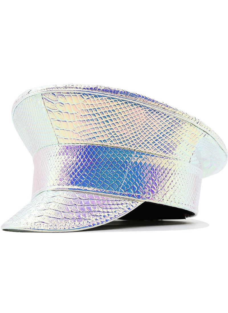 Colorful Laser-Paint Flat Cap Womens Party PU Beret03 03