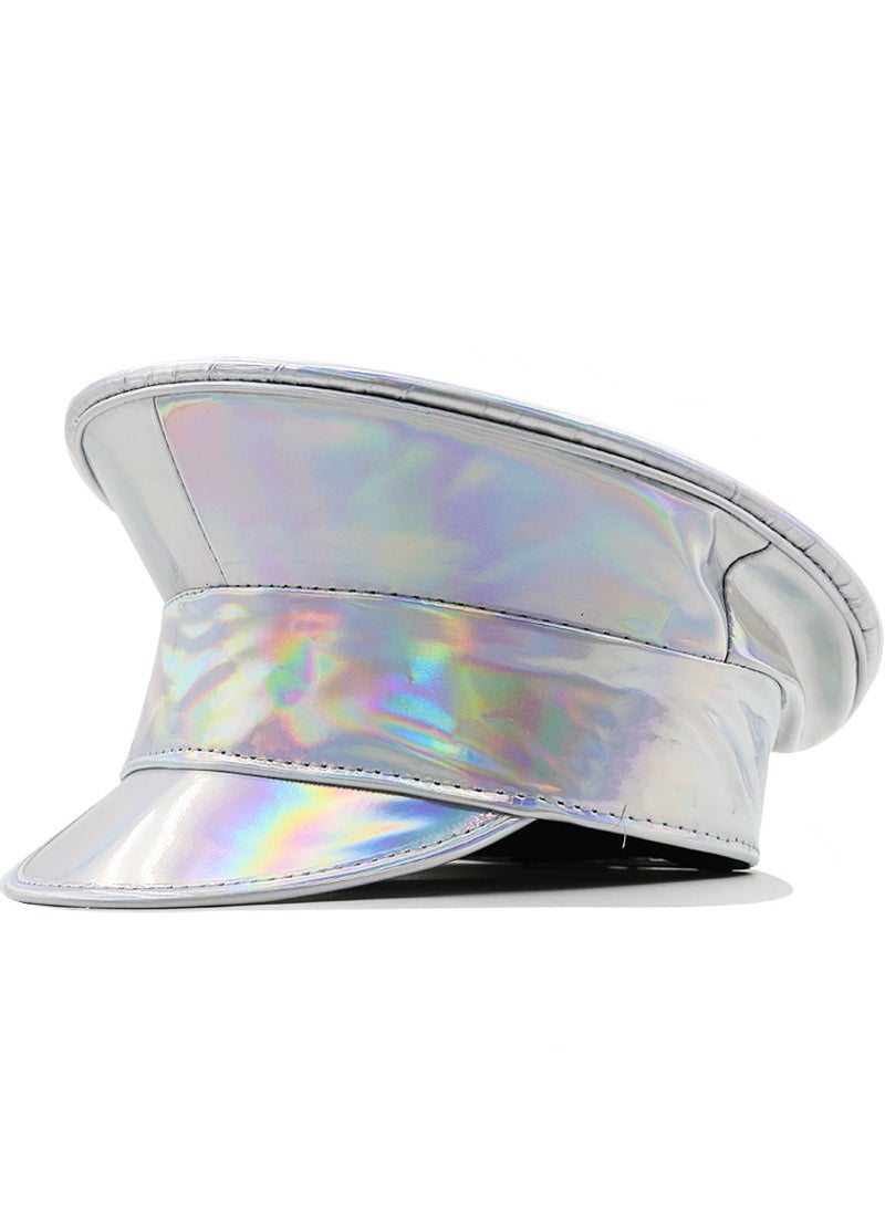 Colorful Laser-Paint Flat Cap Womens Party PU Beret04 04