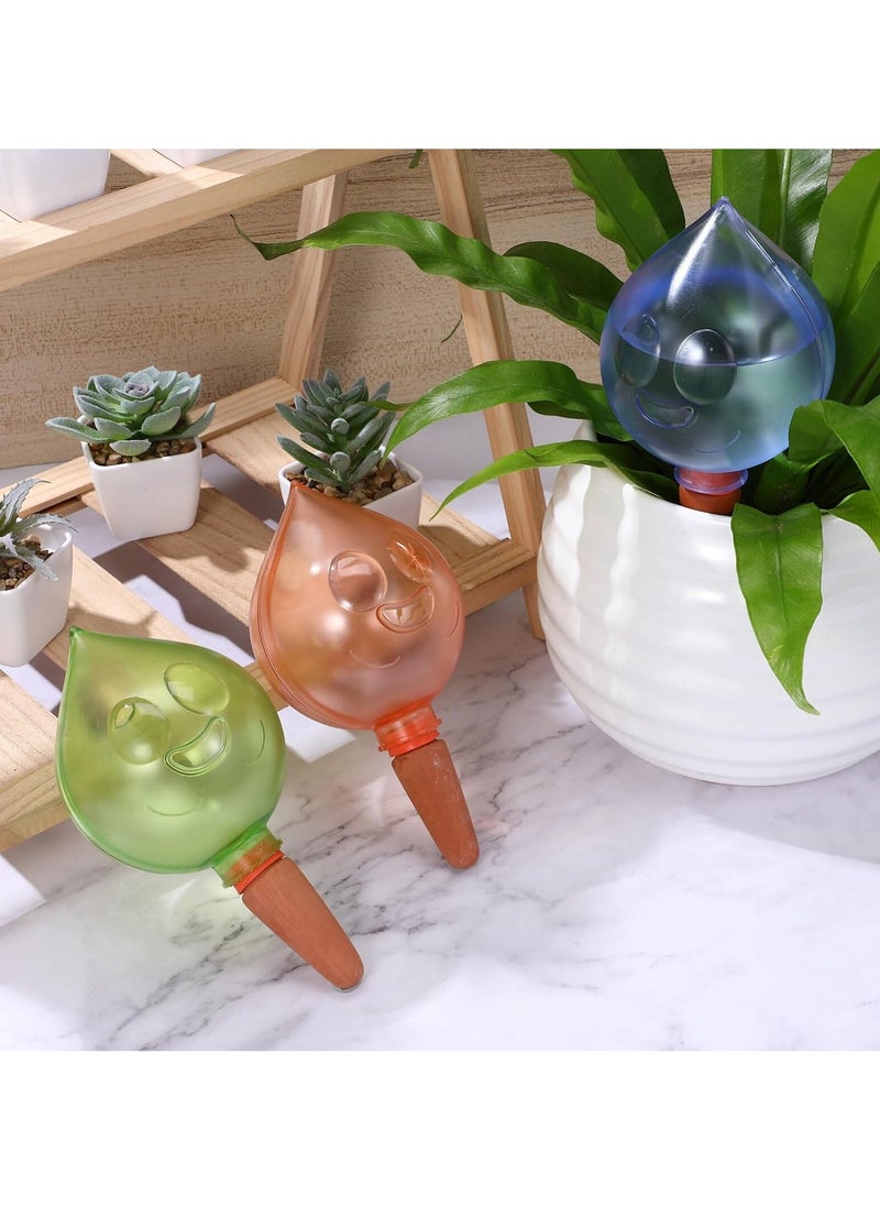 3pcs Automatic Watering Spikes, Plant Watering Ball, Smiley Face Automatic Drip Irrigation Stake, Self-Watering Clay Spikes, Outdoor Potted Flower Watering Device