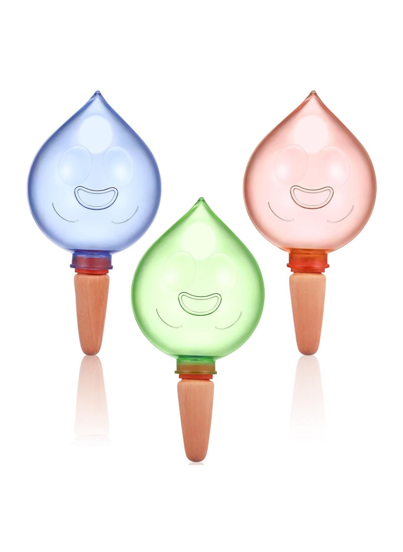 3pcs Automatic Watering Spikes, Plant Watering Ball, Smiley Face Automatic Drip Irrigation Stake, Self-Watering Clay Spikes, Outdoor Potted Flower Watering Device