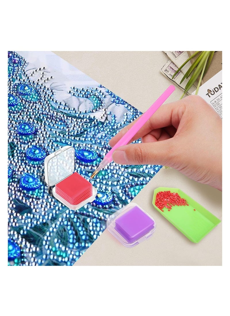 Diy Diamond Painting Glue Clay Set - 108 Pieces With Organizer Box - Embroidery Cross Stitch Drilling Mud - Diamond Painting Wax Tool Kit - 3 Colors Glue Clay For Accessories - 2.5 X 2.5 Cm