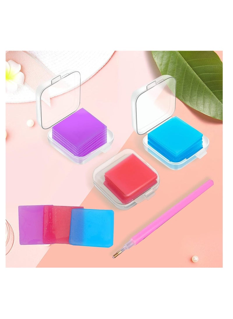Diy Diamond Painting Glue Clay Set - 108 Pieces With Organizer Box - Embroidery Cross Stitch Drilling Mud - Diamond Painting Wax Tool Kit - 3 Colors Glue Clay For Accessories - 2.5 X 2.5 Cm