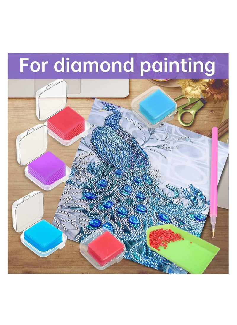 Diy Diamond Painting Glue Clay Set - 108 Pieces With Organizer Box - Embroidery Cross Stitch Drilling Mud - Diamond Painting Wax Tool Kit - 3 Colors Glue Clay For Accessories - 2.5 X 2.5 Cm