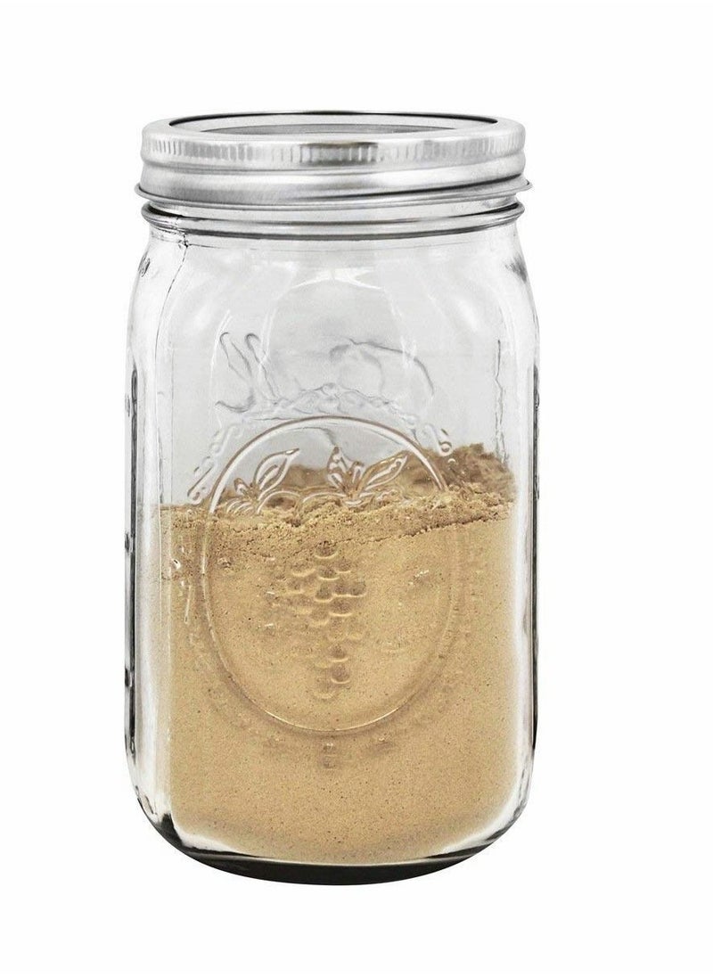 Ball Wide Mouth Mason Jars (32 oz/Capacity) [4 Pack] with Airtight lids and Bands For Canning Fermenting Pickling Decor - Freezing Microwave And Dishwasher Safe