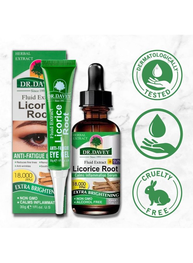 Licorice Root Serum For Skin Acne – Brighten Dark Spots, Smooth Fine Lines And Wrinkles, Revitalize With Anti-Aging Face, Anti-Fatigue Eye Gel GMPC Certified30 Ml/1FlOz 30grams