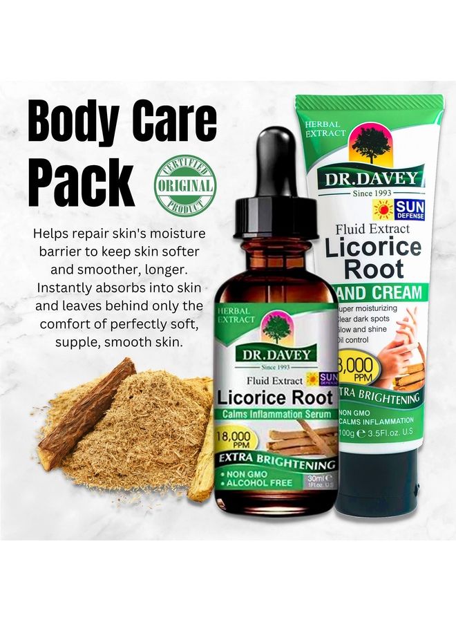 Licorice Root Face, Eye Serum, Hand Cream For Skin Acne Anti Aging Brightening Dark Spots Fine Lines, Wrinkles, Super Moisturizing Calms Inflammation Moisturizes And Dry Hands 100g / 30mlgrams