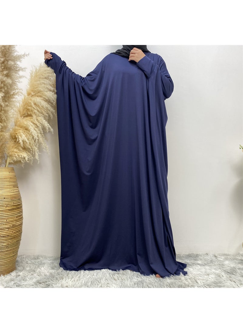 Womens Fashion Comfort Batwing Sleeve Solid Maxi Dress 6210 Royal Blue
