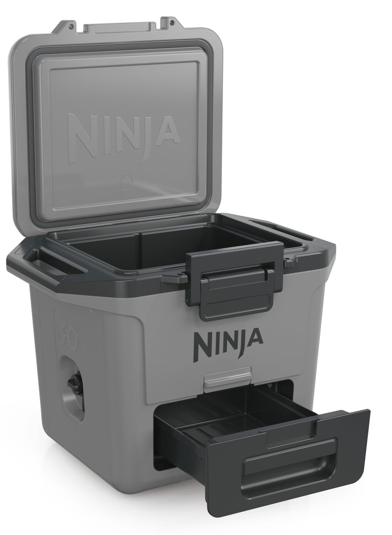 Ninja FrostVault Hard Cooler 28L, Premium Heavy-Duty Insulated Cool Box, FB131UKGY Grey 28Liters