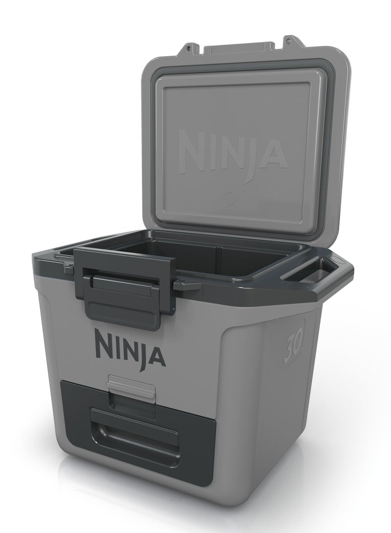 Ninja FrostVault Hard Cooler 28L, Premium Heavy-Duty Insulated Cool Box, FB131UKGY Grey 28Liters