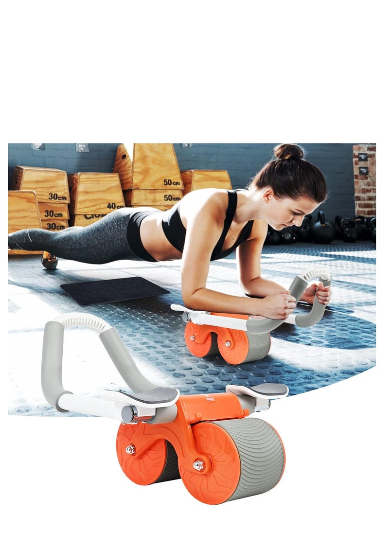 Rebound Abdominal Wheel - Non-Slip Double Wheels with Elbow Support and Knee Pad for Abs Workout Core Training