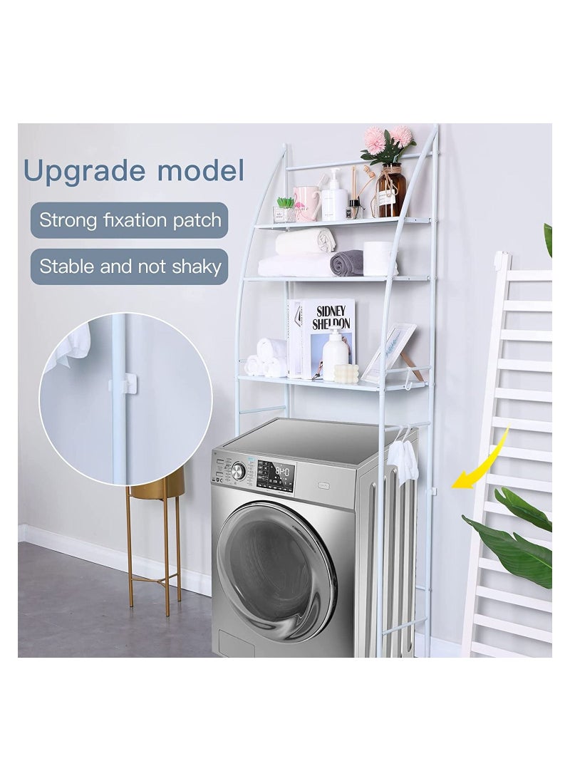 3 Tier Bathroom Laundry Washing Machine Shelf Rack White 64x25x167cm