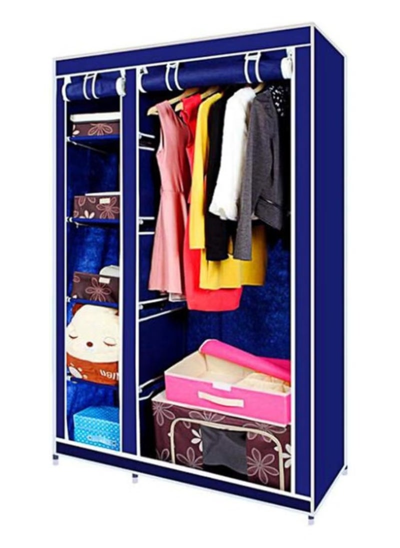 Portable Clothing Wardrobe Cabinet Fabric Cover and Household Items Storage Wardrobe 105 x 45 x 165cm