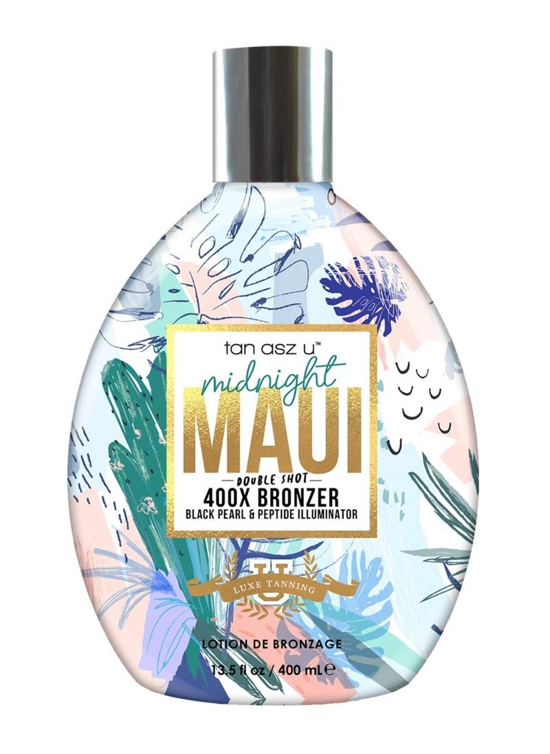 TAN ASZ U Midnight Maui Double Shot 400X Bronzer Cream- 13.5 oz