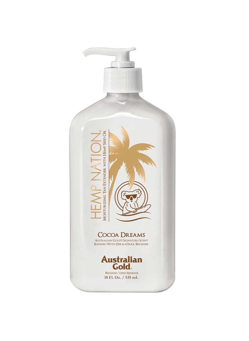 Hemp Nation Cocoa Dreams Tan Extender w/Derma Dark Bronzer 18oz