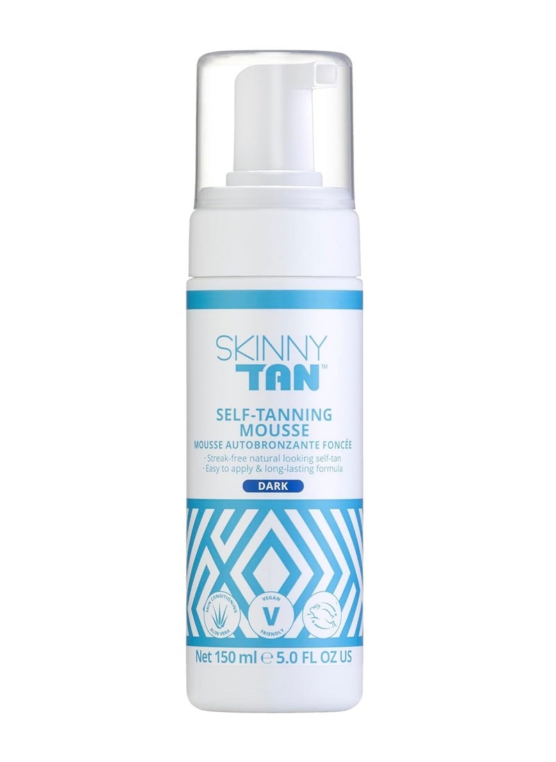 Skinny Tan Mousse - Long-Lasting and Non-Drying Formula - Delicious Coconut and Vanilla Scent - Easy To Apply, Luxurious Foam Texture - Streak Free and Natural Looking Results - Dark - 5 oz Bronzer