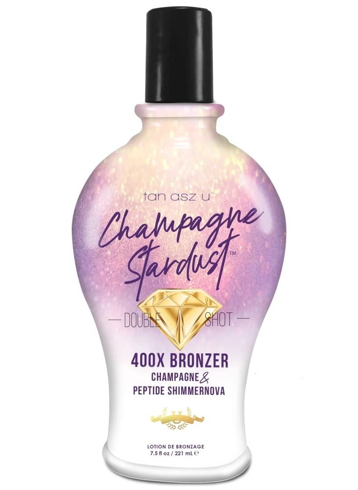 Tan Asz U Champagne Stardust Double Shot 400X Bronzer Champagne & Peptide Shimmernova 7.5oz