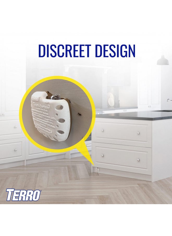 TERRO T334B Indoor Multi-Surface Liquid Ant Bait and Ant Killer - 4 Discreet Ant Bait Stations - Kills Common Household Ants