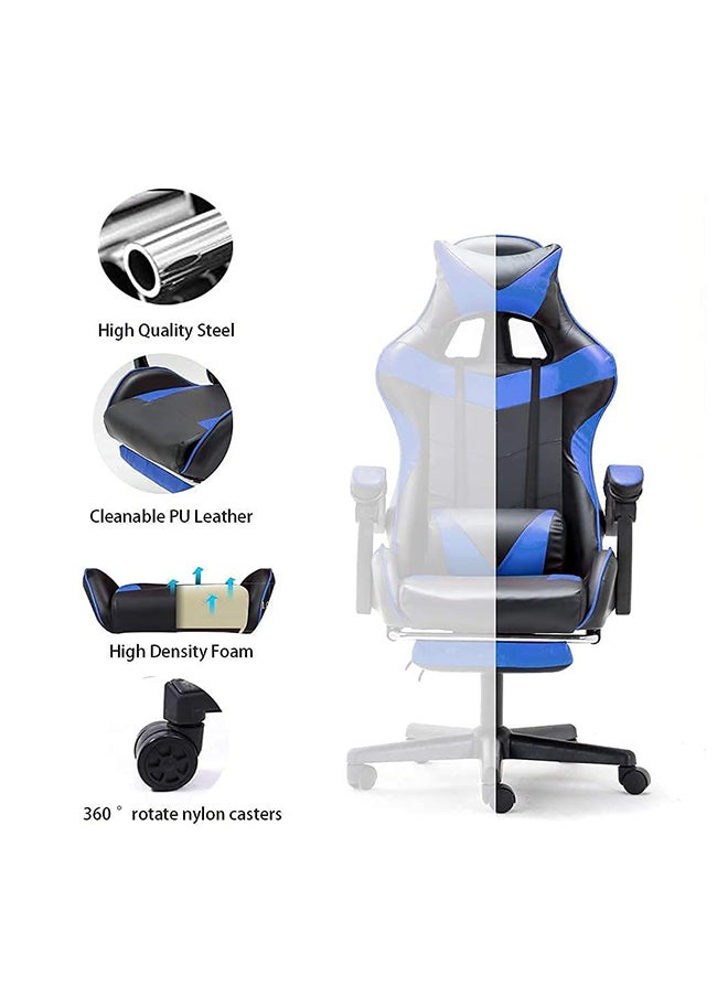 Adjustable OFFICE Gaming Chair PC Computer Chair (Blue Black)