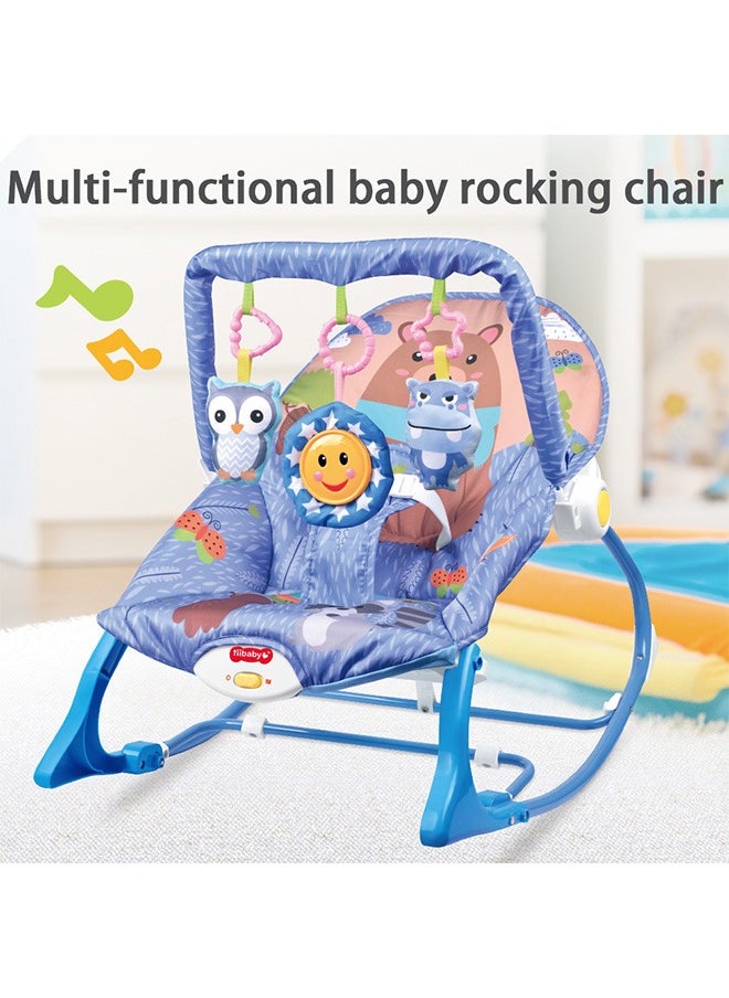 Multifunctional Foldable Baby Rocking Chair With Musical Vibration And Hanging Toys