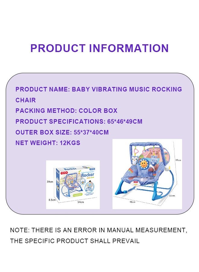 Multifunctional Foldable Baby Rocking Chair With Musical Vibration And Hanging Toys