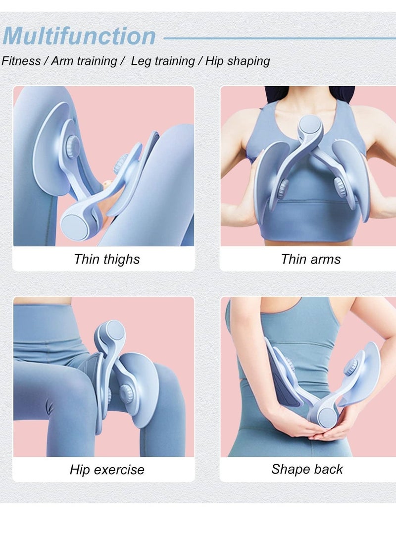 Pelvic Floor Muscle Trainer, Postpartum Repair Leg Clamp Kegel Slimming and Shaping Trainer Men Women Stovepipe Beauty Leg Device (Blue)