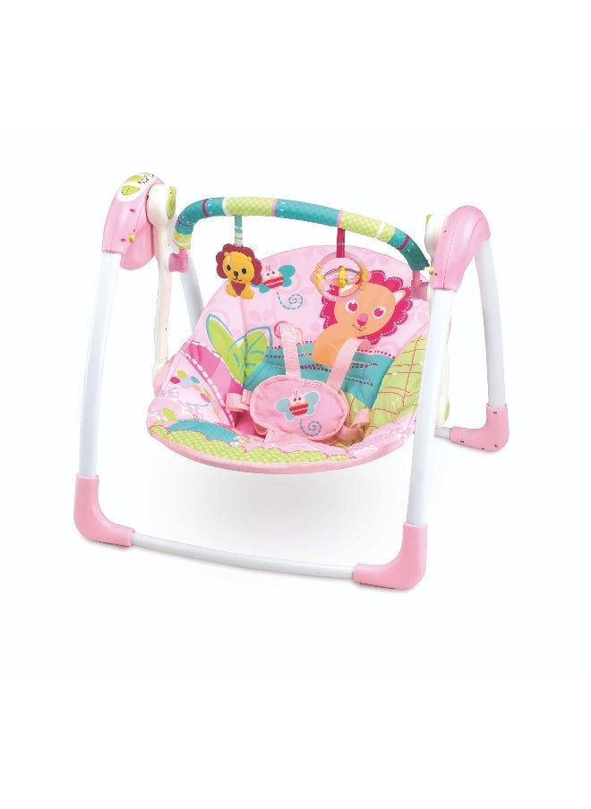 Baby Automatic Swing With Music, 5 Speeds, 7 Fun Melodies, Breathable Fabric And 2 Plush Toys, Newborn To Toddler, Upto 11 Kg