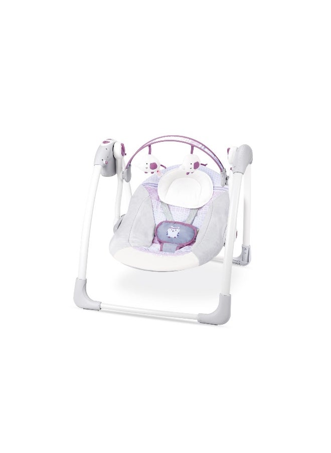 Baby Automatic Swing With Music, 5 Speeds, 7 Fun Melodies, Breathable Fabric And 2 Plush Toys, Newborn To Toddler, Upto 11 Kg