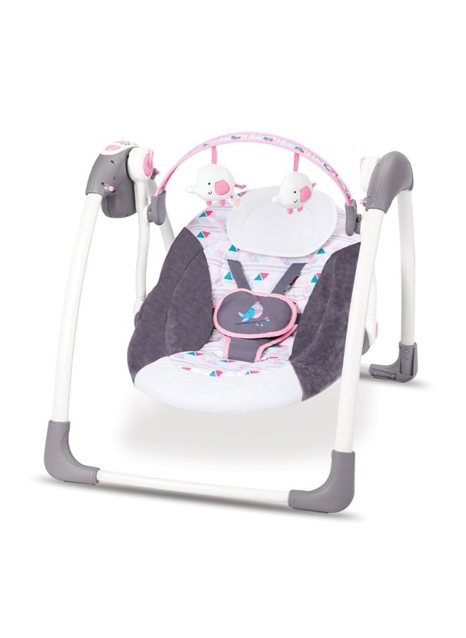 Baby Automatic Swing With Music, 5 Speeds, 7 Fun Melodies, Breathable Fabric And 2 Plush Toys, Newborn To Toddler, Upto 11 Kg