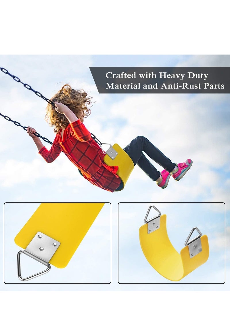 Swing Seat Yard Swing for Kids & Adults with Metal Triangle Ring 2 Chain and Snap Hooks