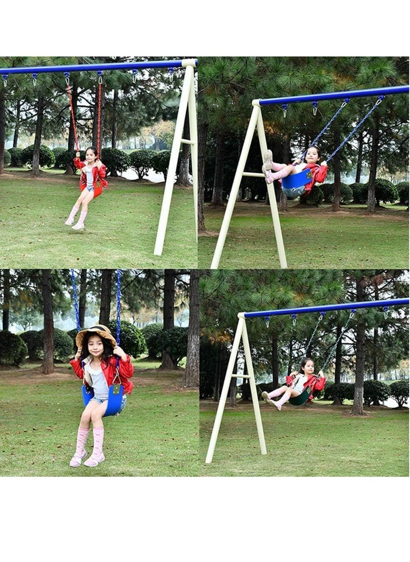 Swing Seat Yard Swing for Kids & Adults with Metal Triangle Ring 2 Chain and Snap Hooks