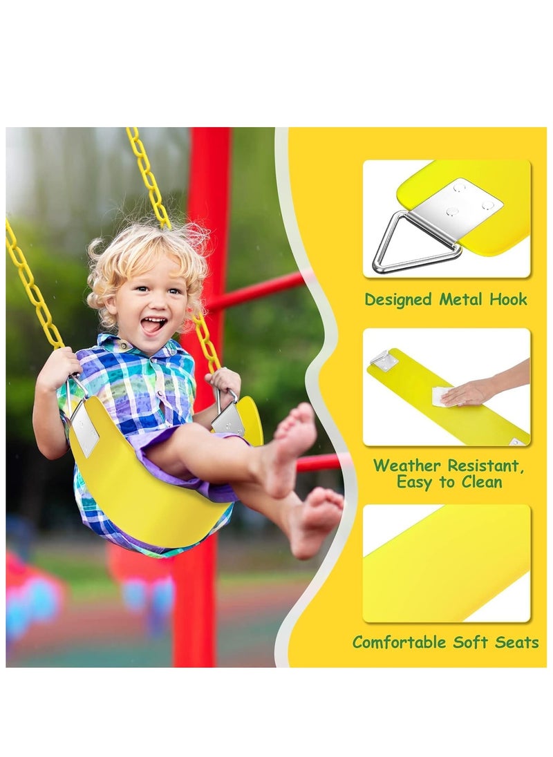 Swing Seat Yard Swing for Kids & Adults with Metal Triangle Ring 2 Chain and Snap Hooks