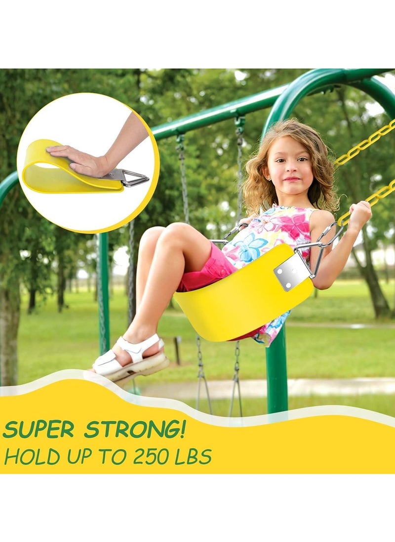 Swing Seat Yard Swing for Kids & Adults with Metal Triangle Ring 2 Chain and Snap Hooks