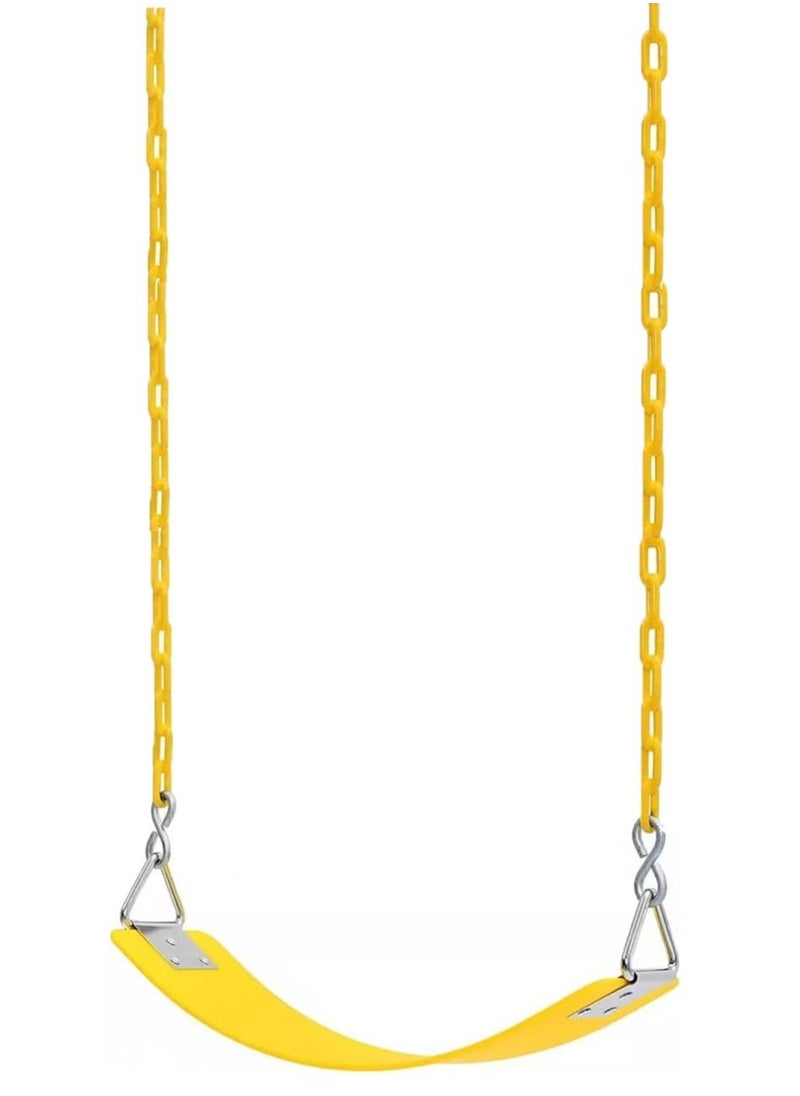 Swing Seat Yard Swing for Kids & Adults with Metal Triangle Ring 2 Chain and Snap Hooks