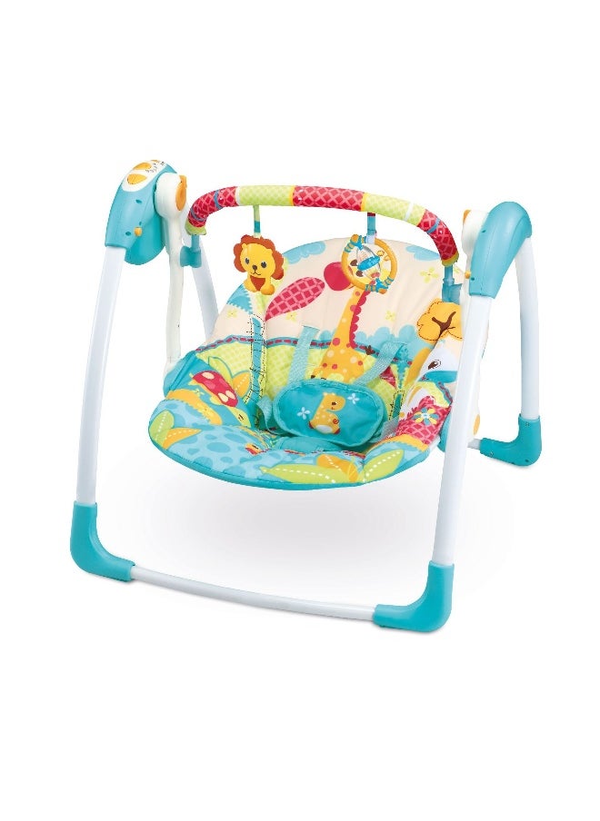 Baby Automatic Swing With Music, 5 Speeds, 7 Fun Melodies, Breathable Fabric And 2 Plush Toys, Newborn To Toddler, Upto 11 Kg