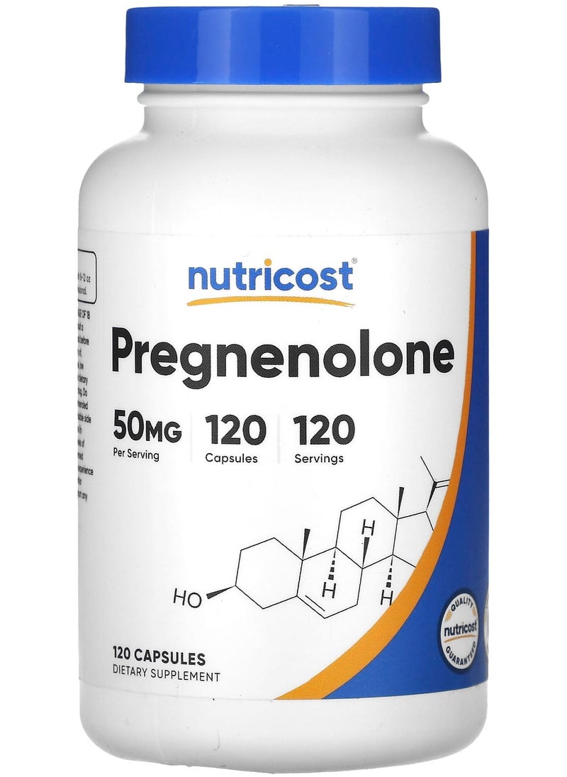Pregnenolone, 50 mg, 120 Capsules