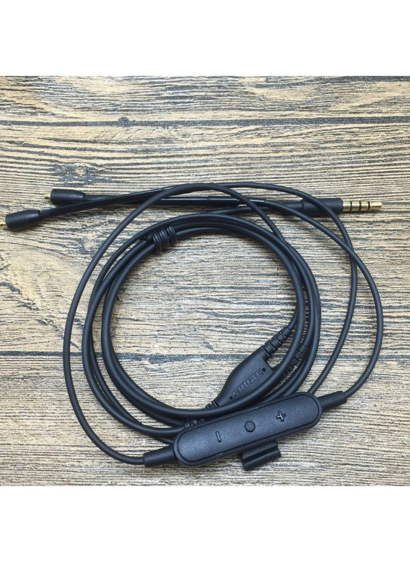 3.5mm In-Line Mic Cable for Shure SE215 SE425 SE846 Black