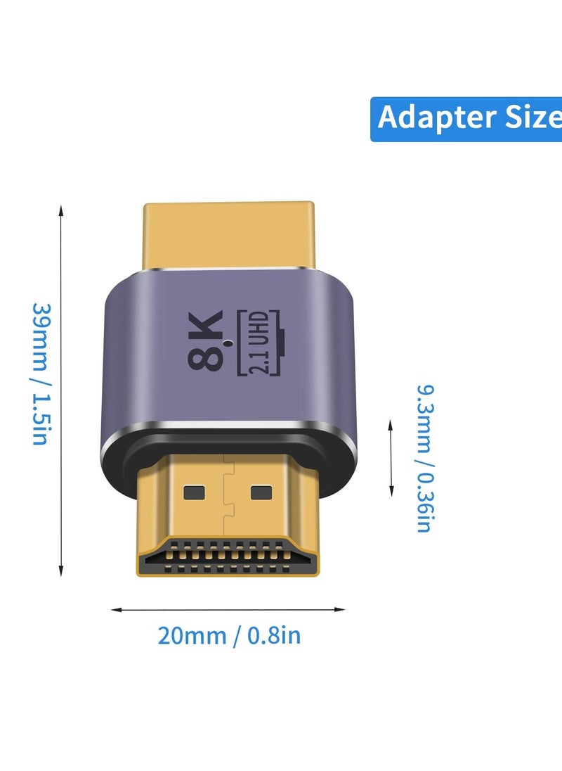 HDMI Male to Male Adapter 8K, 48Gbps HDMI 2.1 Adapter, HDMI to HDMI Adapter UHD, HDMI 2.1 Extender Support 8K@60hz 4K@120Hz HDMI Port, Compatible with HDTV, HDR, ARC Laptop, PC, Video (2Pcs)