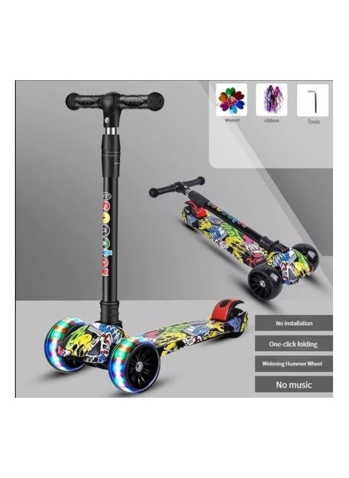 Kids Scooter for Kids 3 Wheel with Light-Up Wheels Scooter, Height Adjustable for Boys or Girls