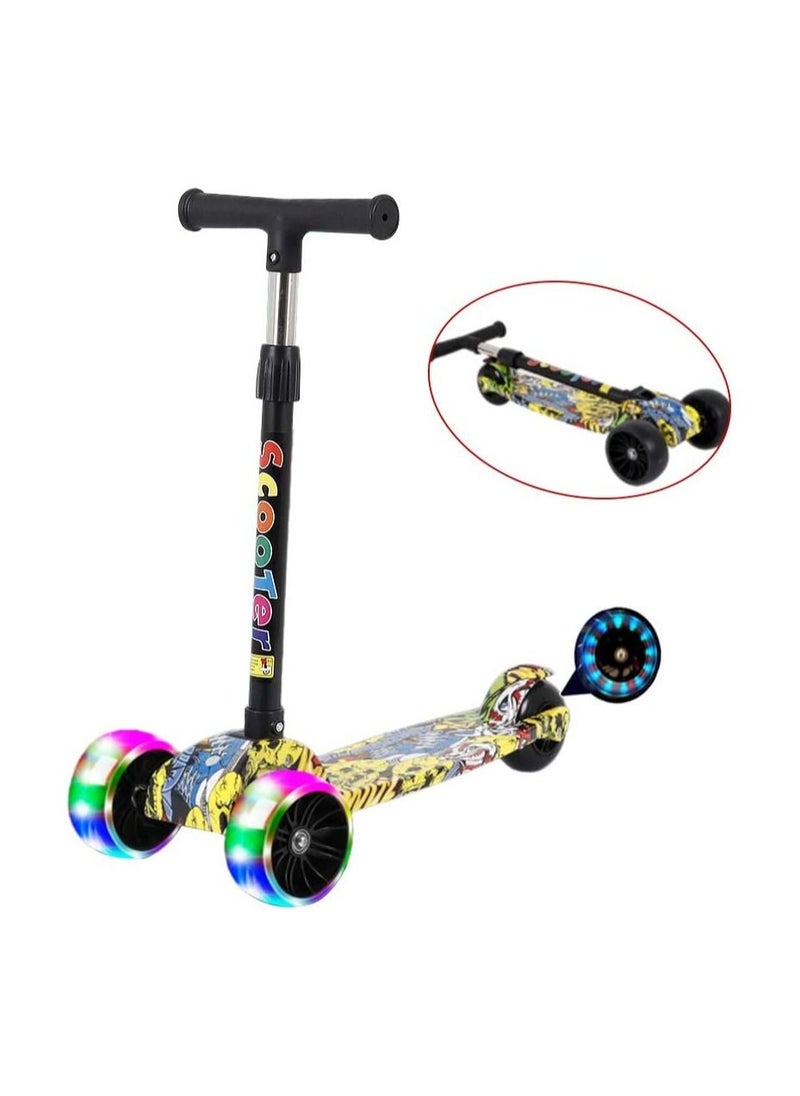 Kids Scooter for Kids 3 Wheel with Light-Up Wheels Scooter, Height Adjustable for Boys or Girls