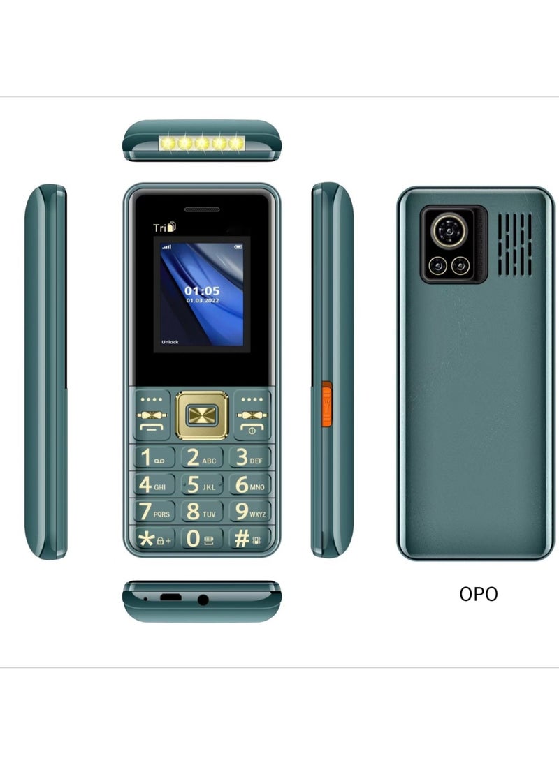 Non Smart Feature Phone with Straight Bar and Keypad Green