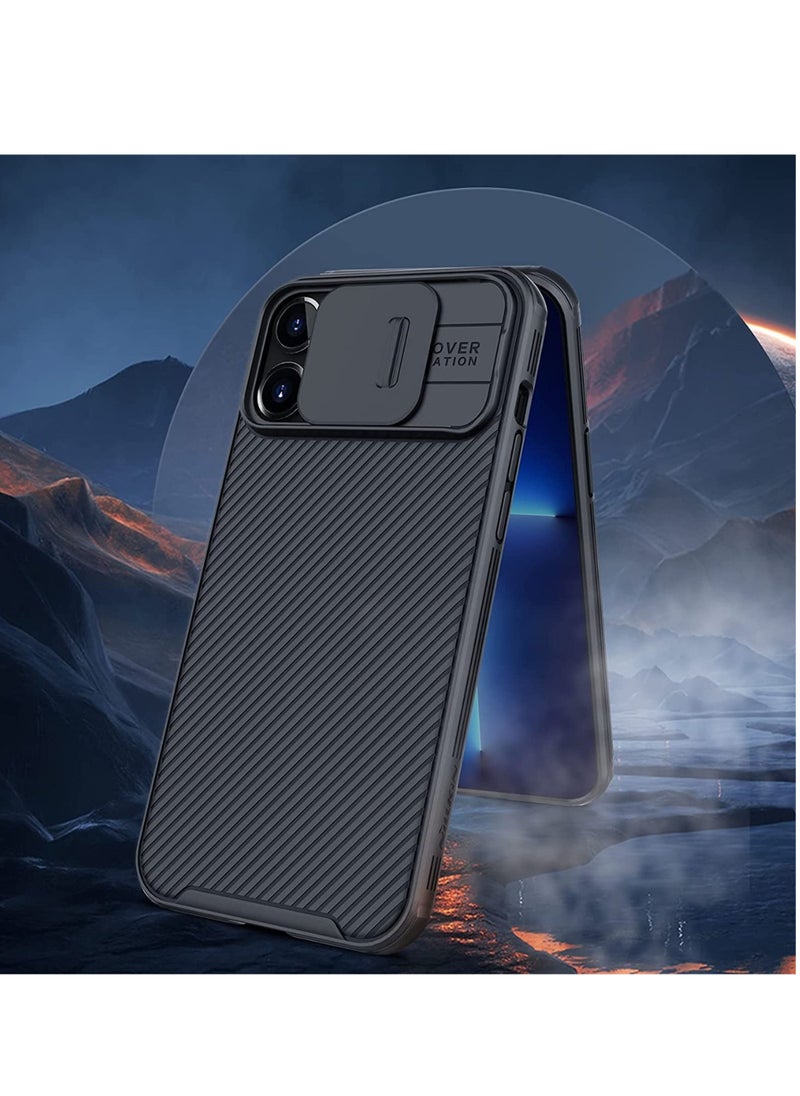 Case with Slide Camera Lens Protection For iPhone 14 promax Black