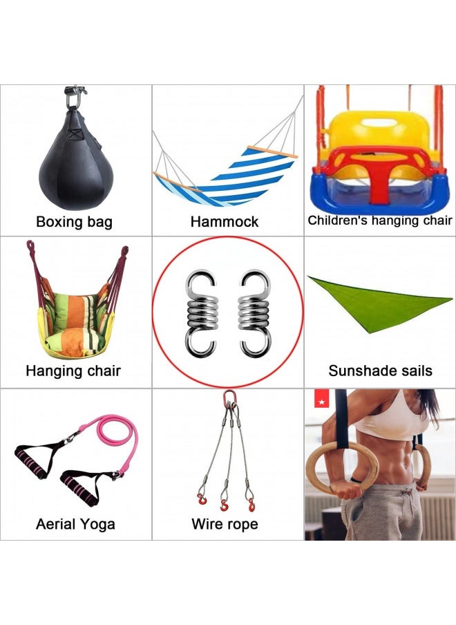 1100LBS Capacity 4INCH Heavy Duty Spring Hammock Chair Spring Porch Swing Springs Hook Suspension Swing Extension Spring for Hammock,Boxing Bag,Hanging Chair,Gym,Patio Swing Hanger 2Pieces