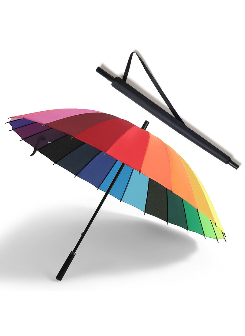 Extra Large 24-Rib Windproof Umbrella Coffee