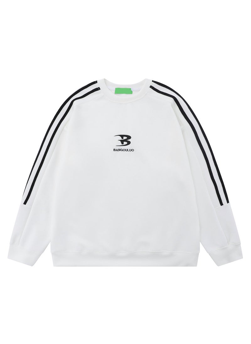 2023 Vintage American Triple-Stripe Sweatshirt Unisex White