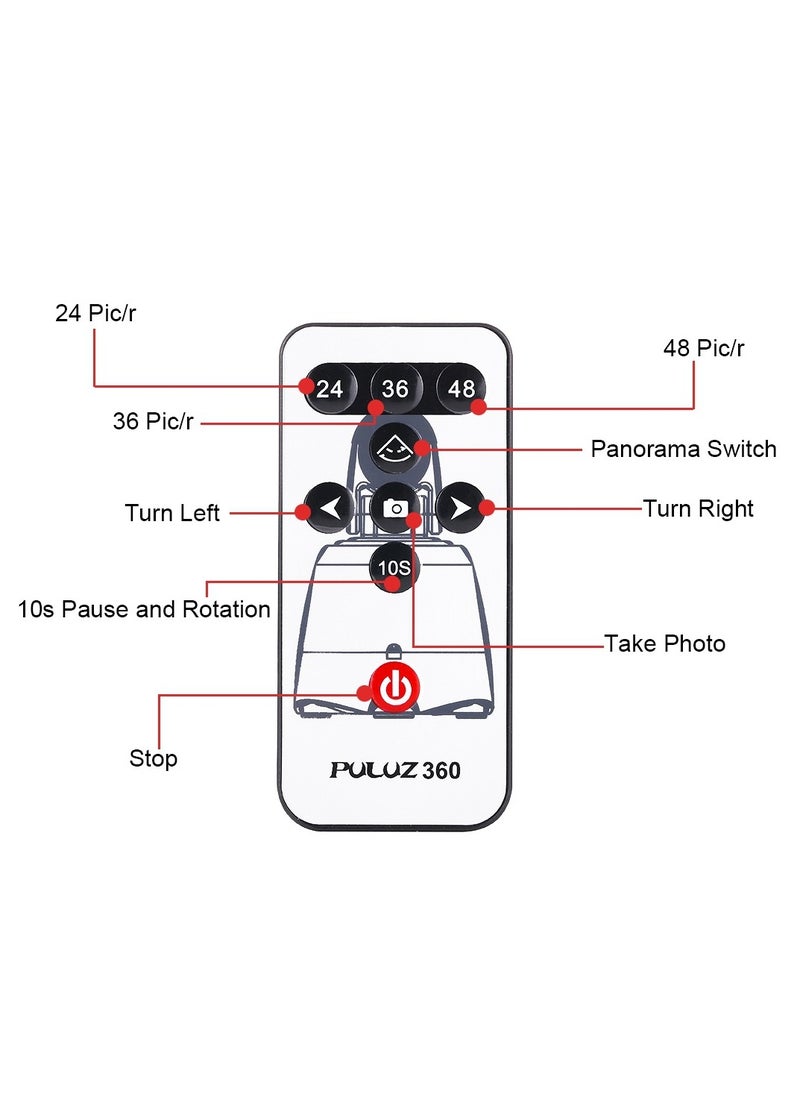PULUZ Electronic 360 Degree Rotation Panoramic Head with Remote Controller for Smartphones, GoPro, DSLR Cameras