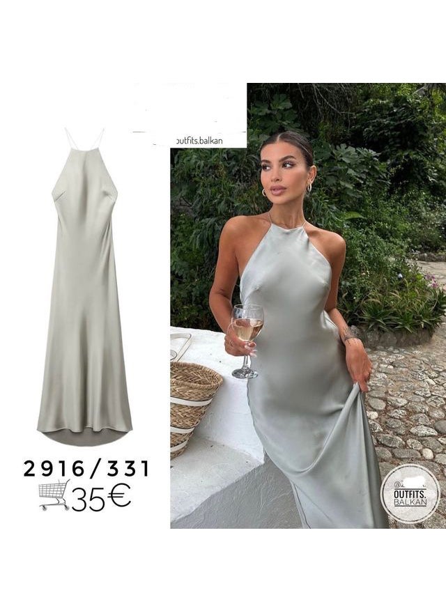 2023 Summer Satin Slip Dress Womens Fashion Army Green