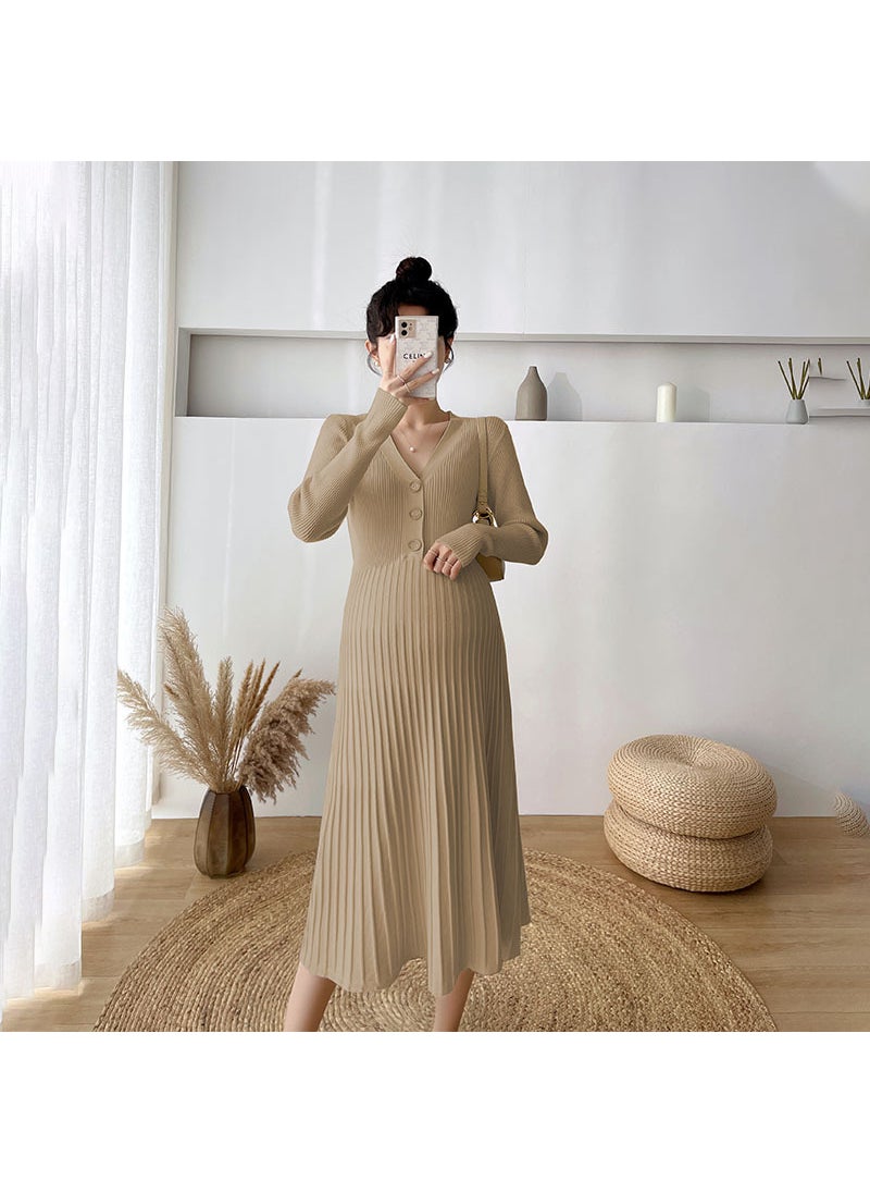 Maternity Knit Dress Sweater Autumn Winter Black