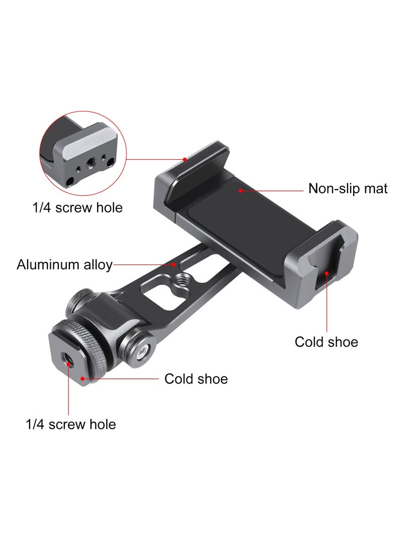 PULUZ Z-axis 360 Rotation Cold Shoes Aluminum Alloy Phone Clamp Holder Bracket