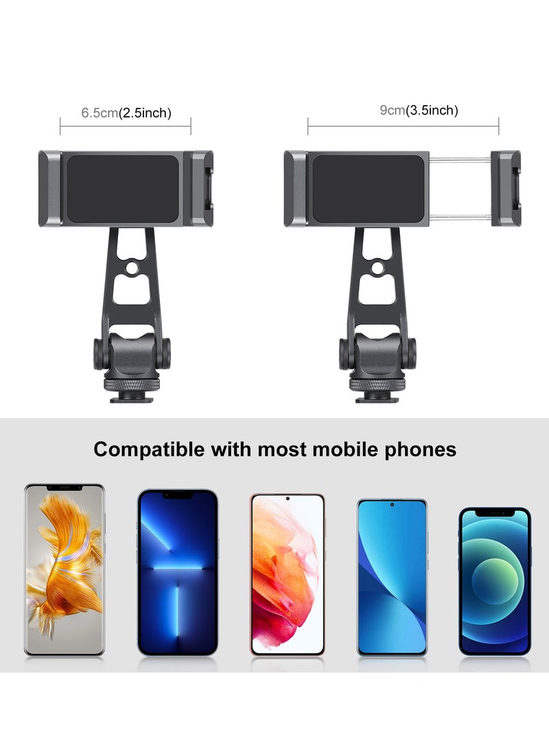 PULUZ Z-axis 360 Rotation Cold Shoes Aluminum Alloy Phone Clamp Holder Bracket