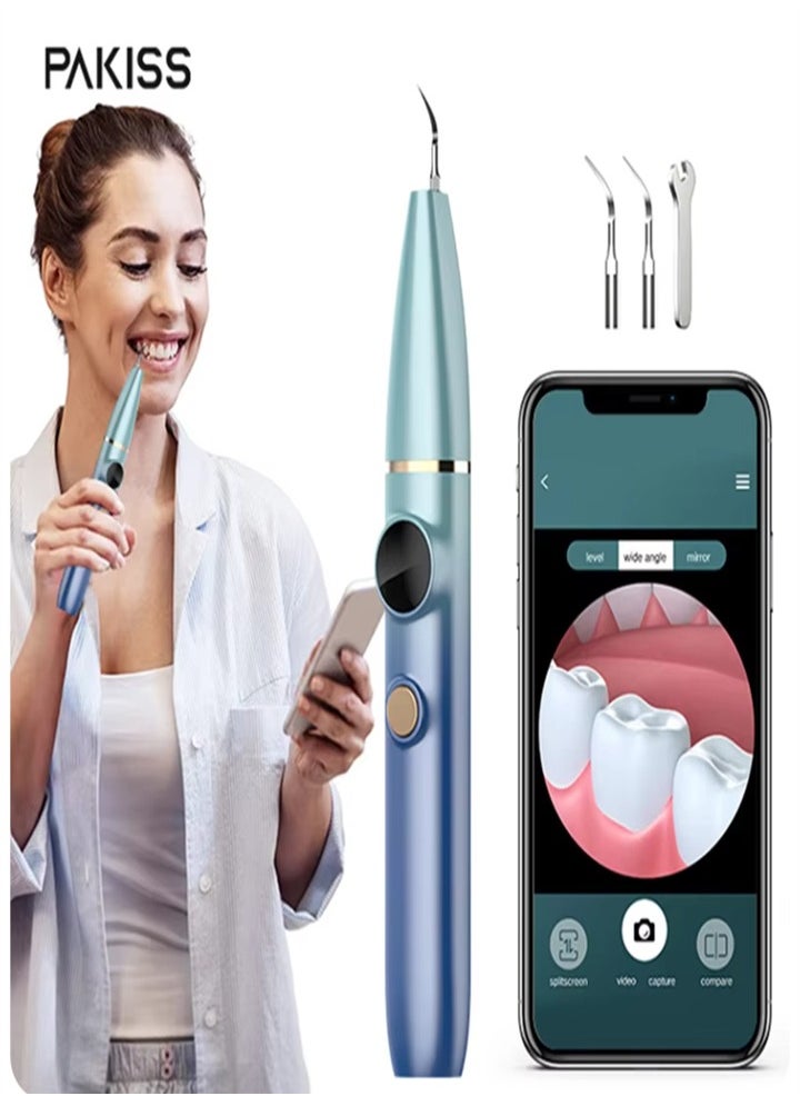 Visual intelligent ultrasonic teeth cleaner, removes tartar, coffee stains, tea stains, home use, portable teeth whitening device